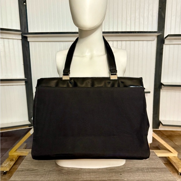 Gucci Black Nylon & Patent Leather Tote Bag